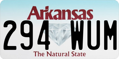 AR license plate 294WUM
