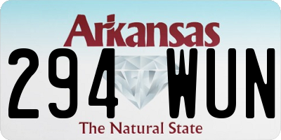 AR license plate 294WUN