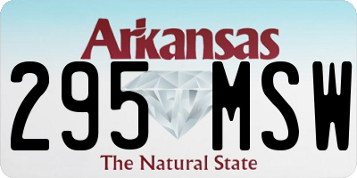 AR license plate 295MSW