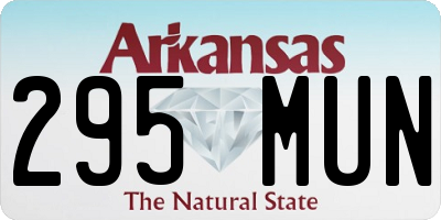 AR license plate 295MUN