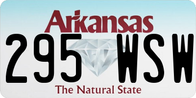 AR license plate 295WSW