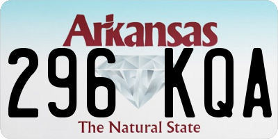 AR license plate 296KQA
