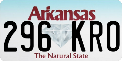 AR license plate 296KRO