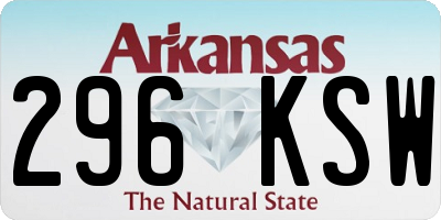 AR license plate 296KSW