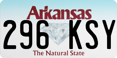 AR license plate 296KSY