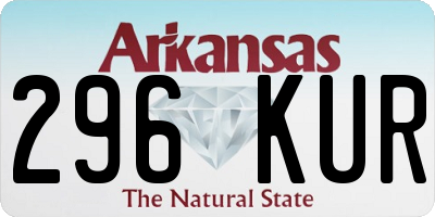 AR license plate 296KUR