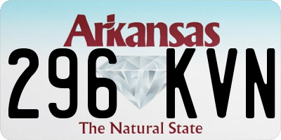 AR license plate 296KVN