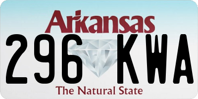 AR license plate 296KWA