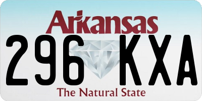 AR license plate 296KXA