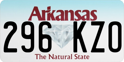 AR license plate 296KZO