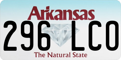 AR license plate 296LCO