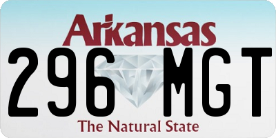AR license plate 296MGT