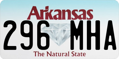 AR license plate 296MHA