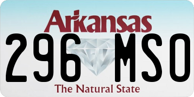 AR license plate 296MSO