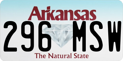 AR license plate 296MSW