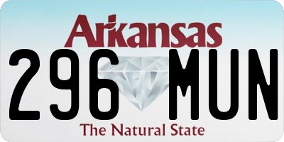AR license plate 296MUN