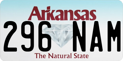 AR license plate 296NAM