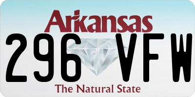 AR license plate 296VFW
