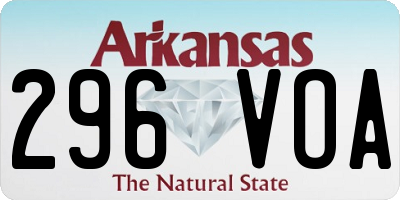 AR license plate 296VOA
