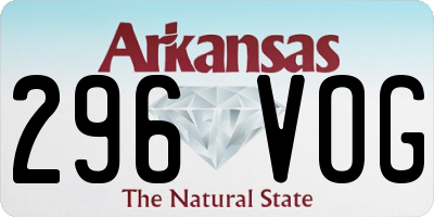 AR license plate 296VOG