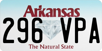 AR license plate 296VPA
