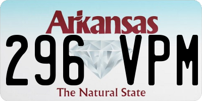 AR license plate 296VPM
