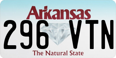 AR license plate 296VTN