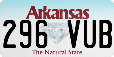 AR license plate 296VUB