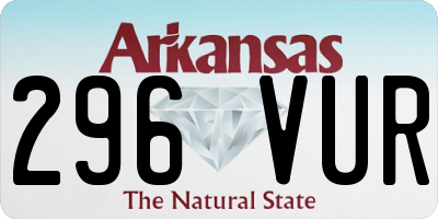 AR license plate 296VUR