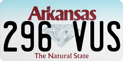 AR license plate 296VUS