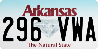 AR license plate 296VWA