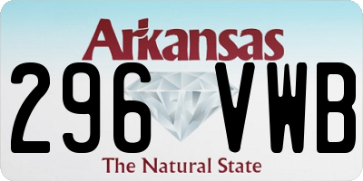 AR license plate 296VWB
