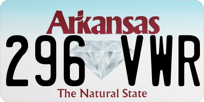 AR license plate 296VWR