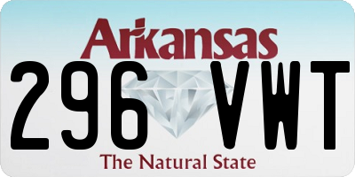 AR license plate 296VWT