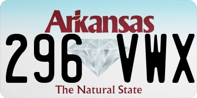 AR license plate 296VWX