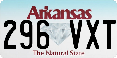 AR license plate 296VXT