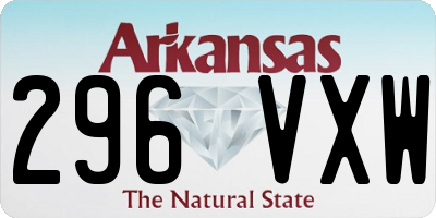 AR license plate 296VXW