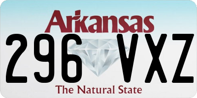 AR license plate 296VXZ