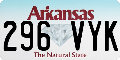 AR license plate 296VYK