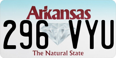 AR license plate 296VYU
