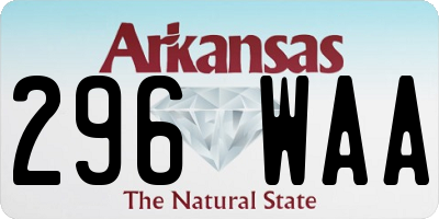 AR license plate 296WAA