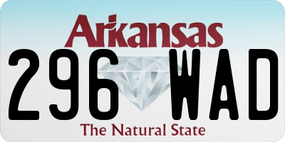 AR license plate 296WAD