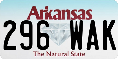 AR license plate 296WAK