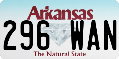AR license plate 296WAN