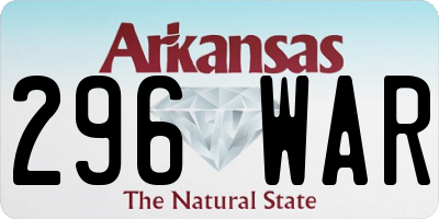 AR license plate 296WAR