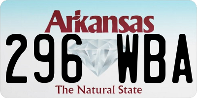AR license plate 296WBA