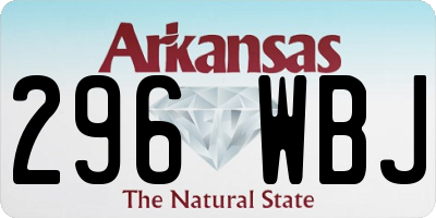 AR license plate 296WBJ