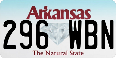 AR license plate 296WBN