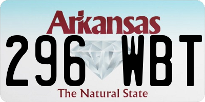 AR license plate 296WBT