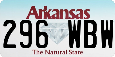 AR license plate 296WBW